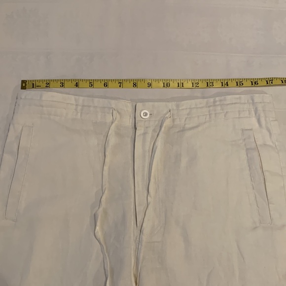 ALIBI PARIS Women 100% Linen Drawstring Pants - Picture 11 of 13